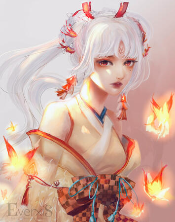 Shiranui fanart from Onmyoji (Aug 2021, fixed Dec. 2022)