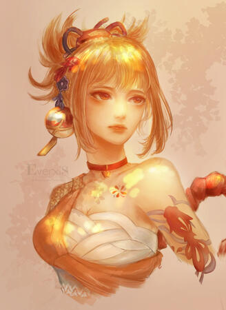 Yoimiya fanart from Genshin Impact (July 2022)